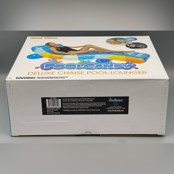 Good Vibes Deluxe Chaise Pool Lounger Pool Water Float Toy Ages 6+ NEW - Picture 5 of 5